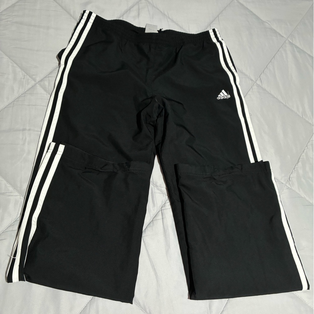 adidas Black Joggers with White Twin Stripes
